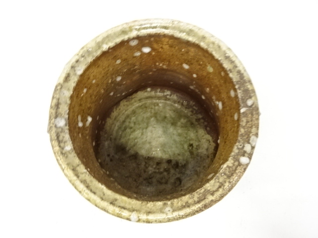  作家物　信楽焼　耳付水指(保護箱付)